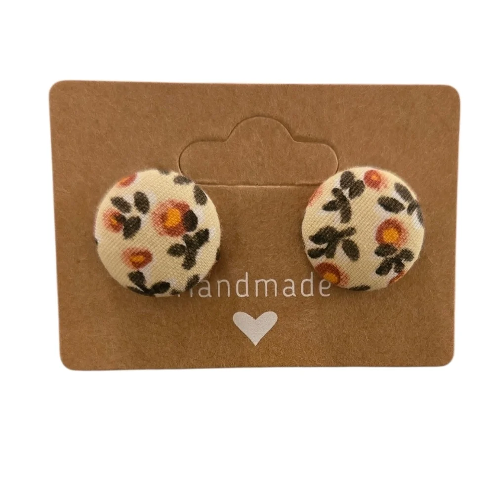 Flower Button Earrings
